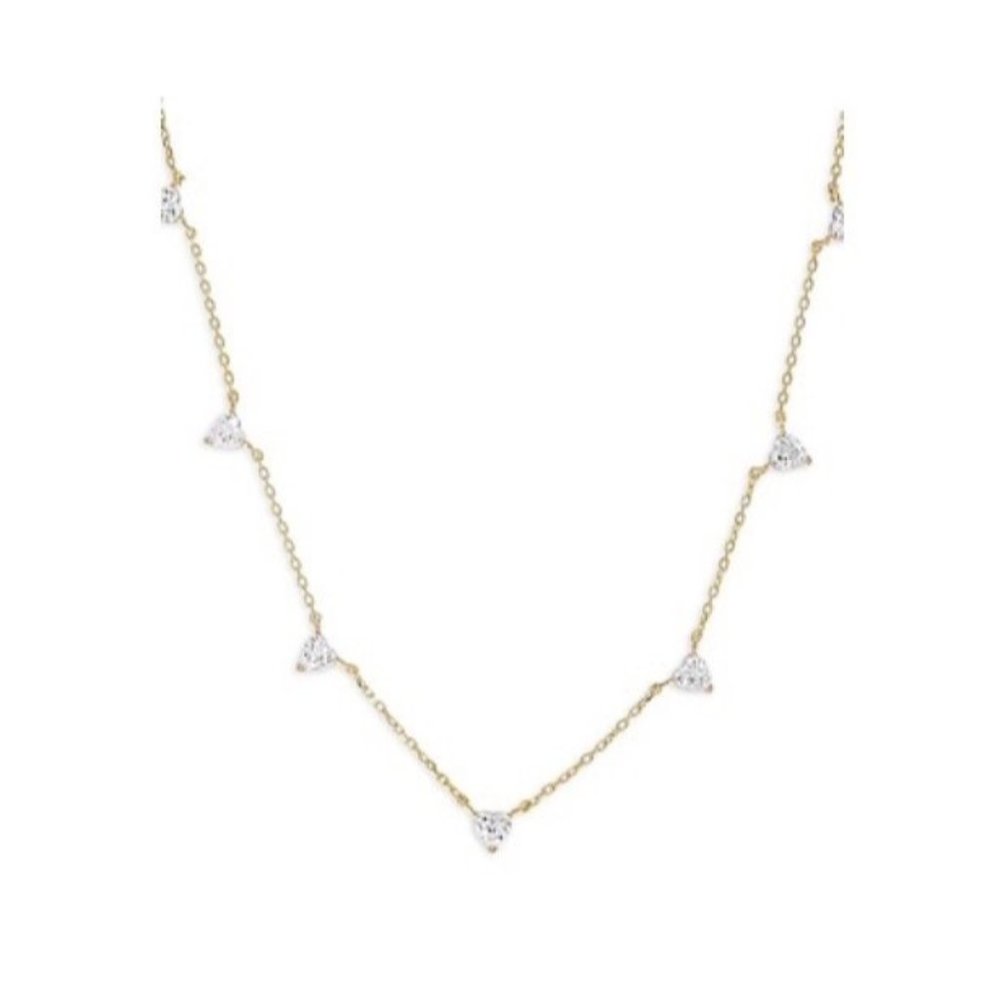 Adinas Jewels Crystal Heart Necklace, 16 NIB